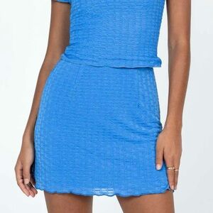 Princess Polly Bright Blue Textured Mini Skirt Lined Lightweight S 6